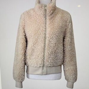 Zara TRF Collection Women’s Faux Fur Jacket Cream Size XS